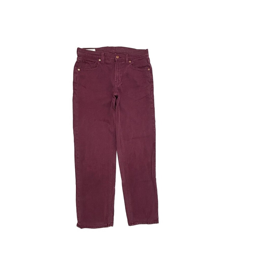 Gap 90's Loose Mid Rise Women's size 0P Burgundy Red Denim Jeans